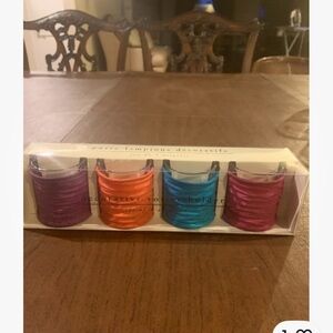 New Pier 1 Imports 4Assorted Votive Holders Colorful Glass Votive Candle